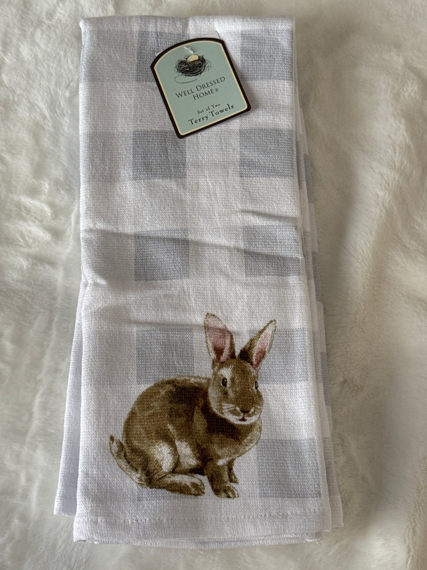 Set of 2 Terry Cotton Kitchen Towels – 18x28” Size, Absorbent, Everyday Use, Soft & Durable