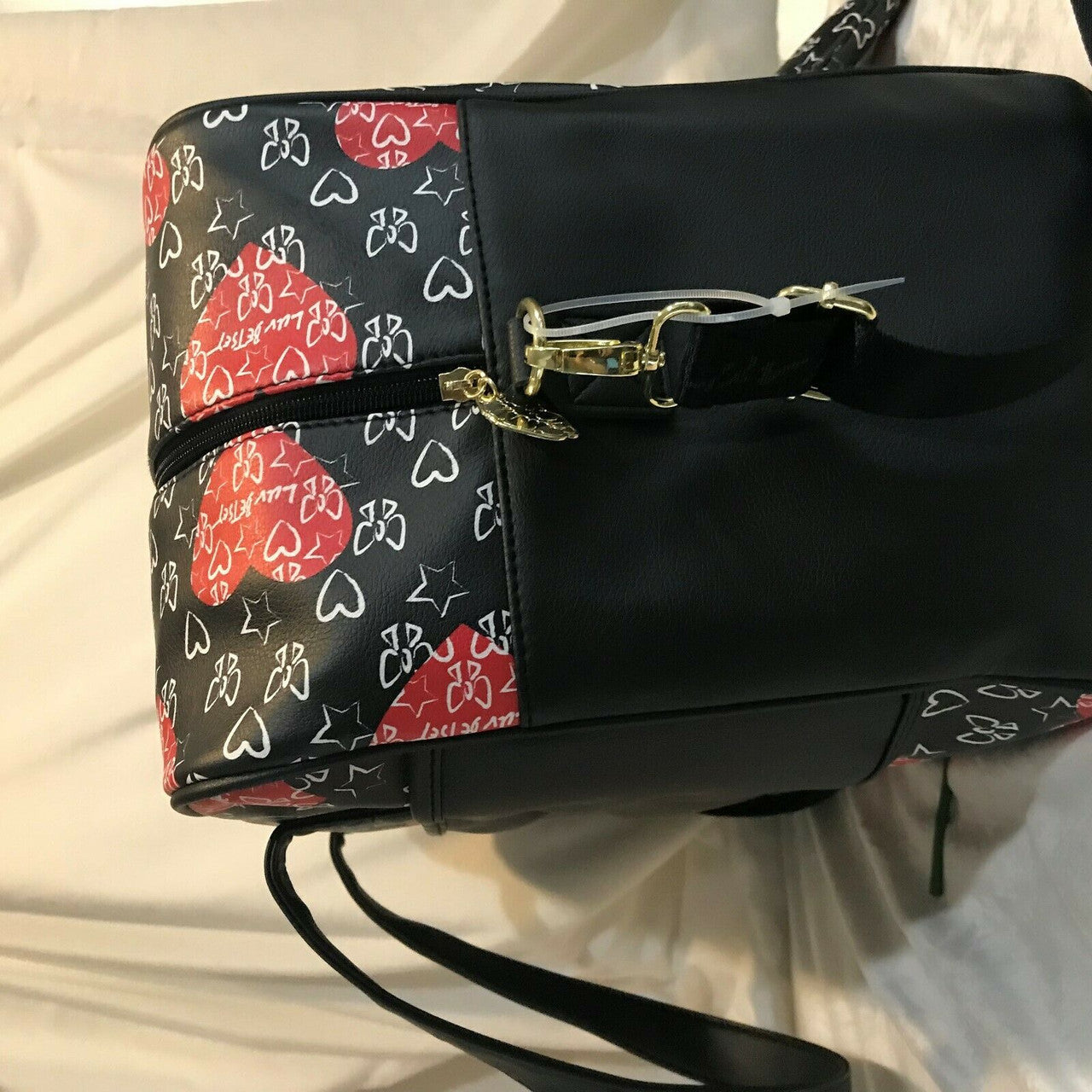 Red Hearts Bows 2pc Set Weekender Duffle Crossbody Bag