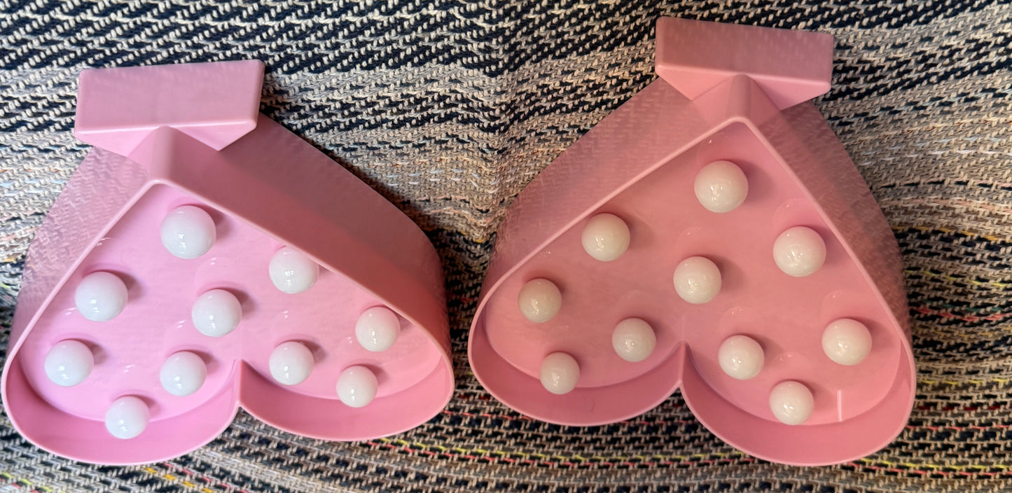 Set of 2 Pink Heart Marquee Lights Battery Operated LED Table Decor 6 Inch