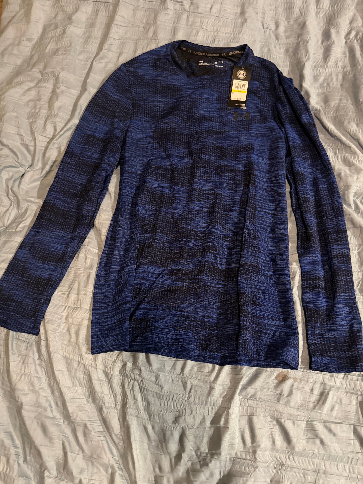Under Armour Men’s UA Tech Vent 1/2 Zip Long Sleeve Training Top Blue Black Medium