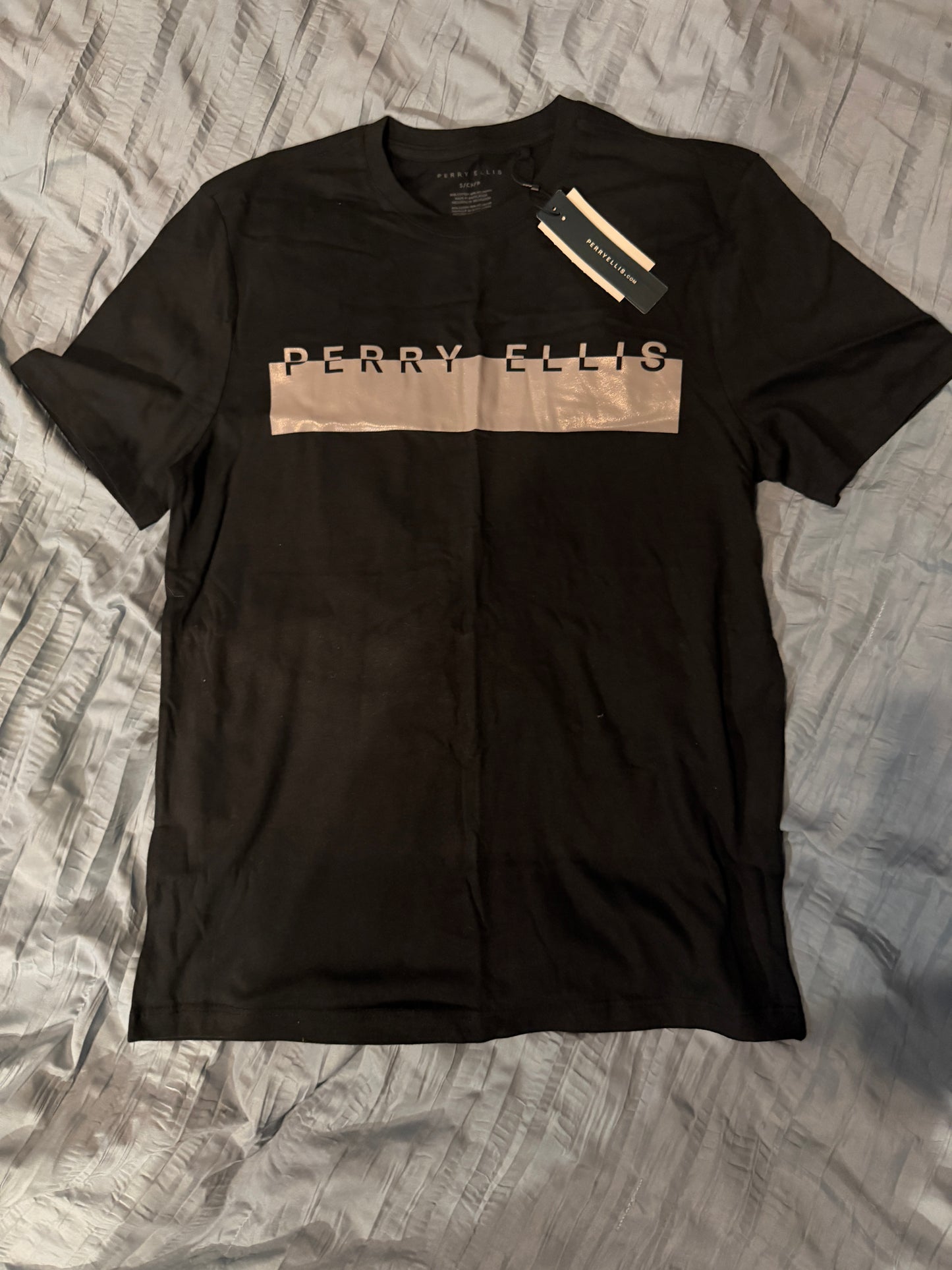 Perry Ellis Men’s Logo Graphic T-Shirt Black Size Small