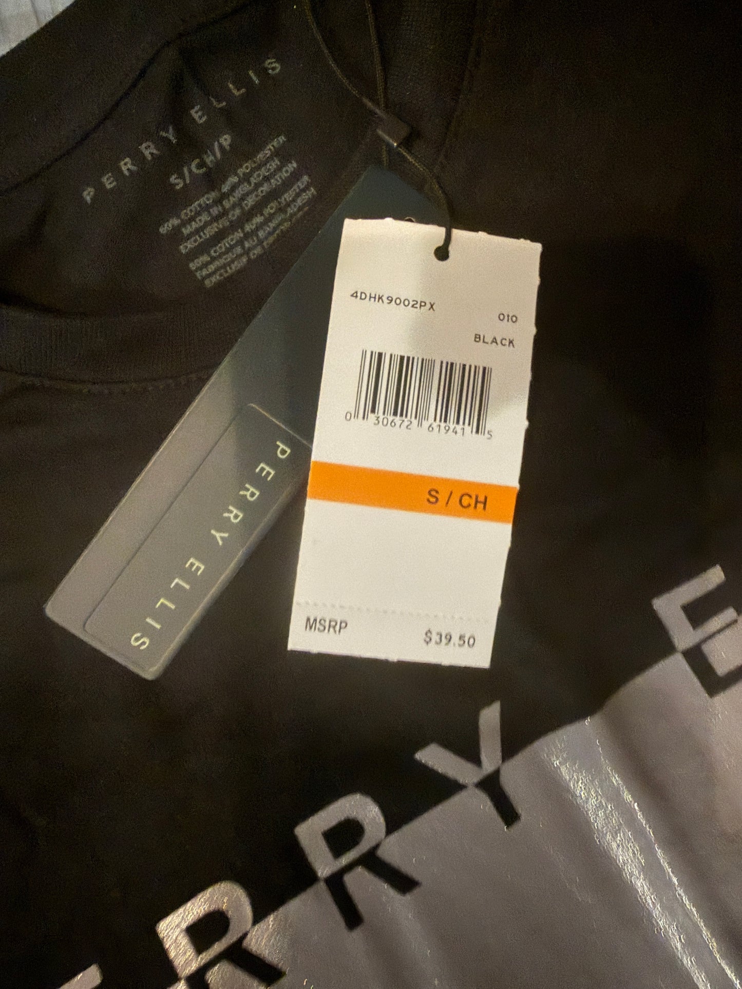 Perry Ellis Men’s Logo Graphic T-Shirt Black Size Small