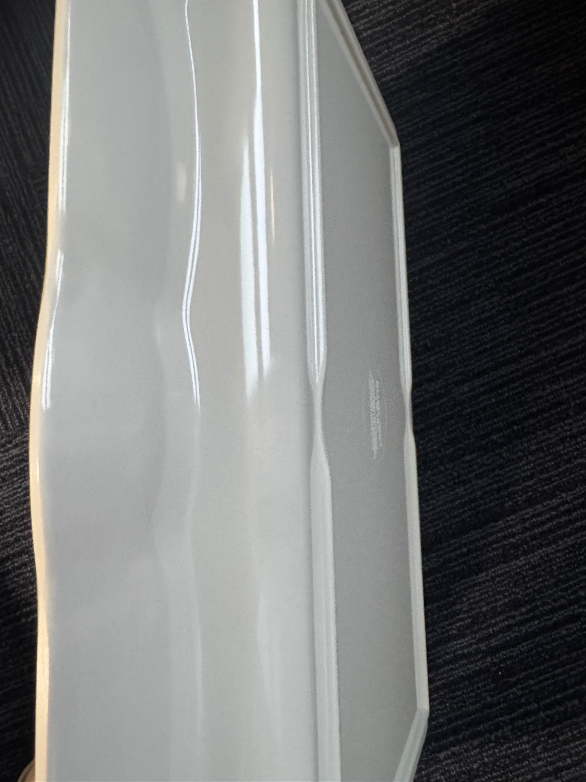 Shabby chic melamine serving tray with decorative center design, 22 by 14 inches.