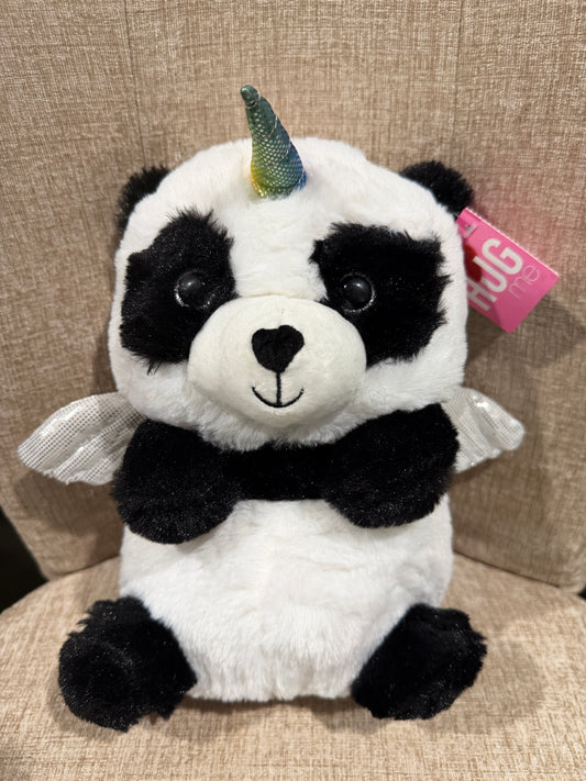 Hug Me Panda Unicorn Plush Stuffed Animal with Silver Wings