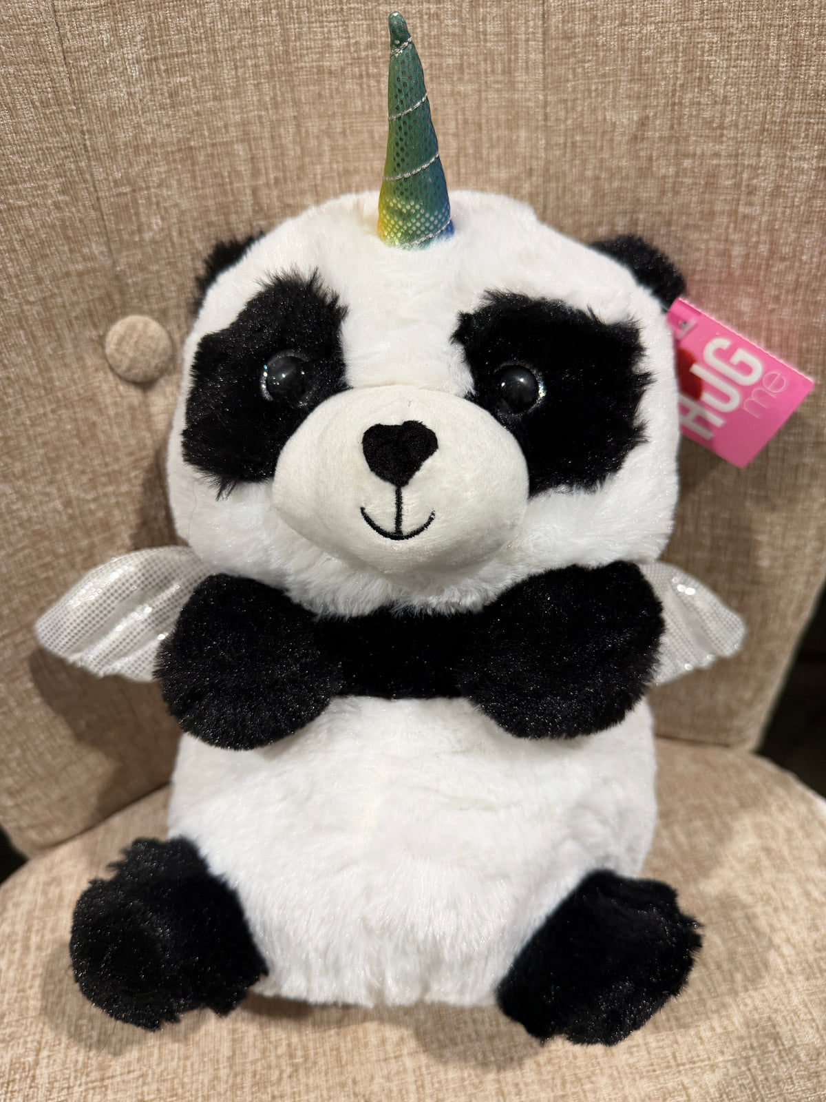 Hug Me Panda Unicorn Plush Stuffed Animal with Silver Wings