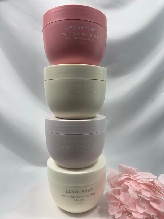 Sand + Fog Whipped Body Butter Collection Gift Set – Malibu, Vanilla Orchid, Vanilla Sugar & Watermelon Sugar