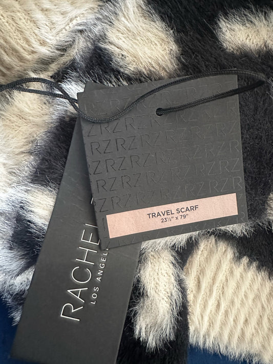 Black and cream oversized eyelash scarf with soft leopard and dalmatian print design