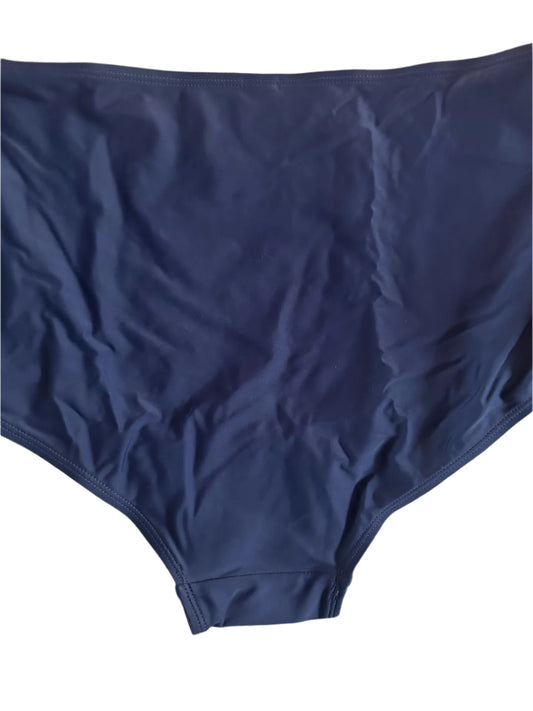 Plus-size 24W navy high-rise swim brief bottom with full coverage