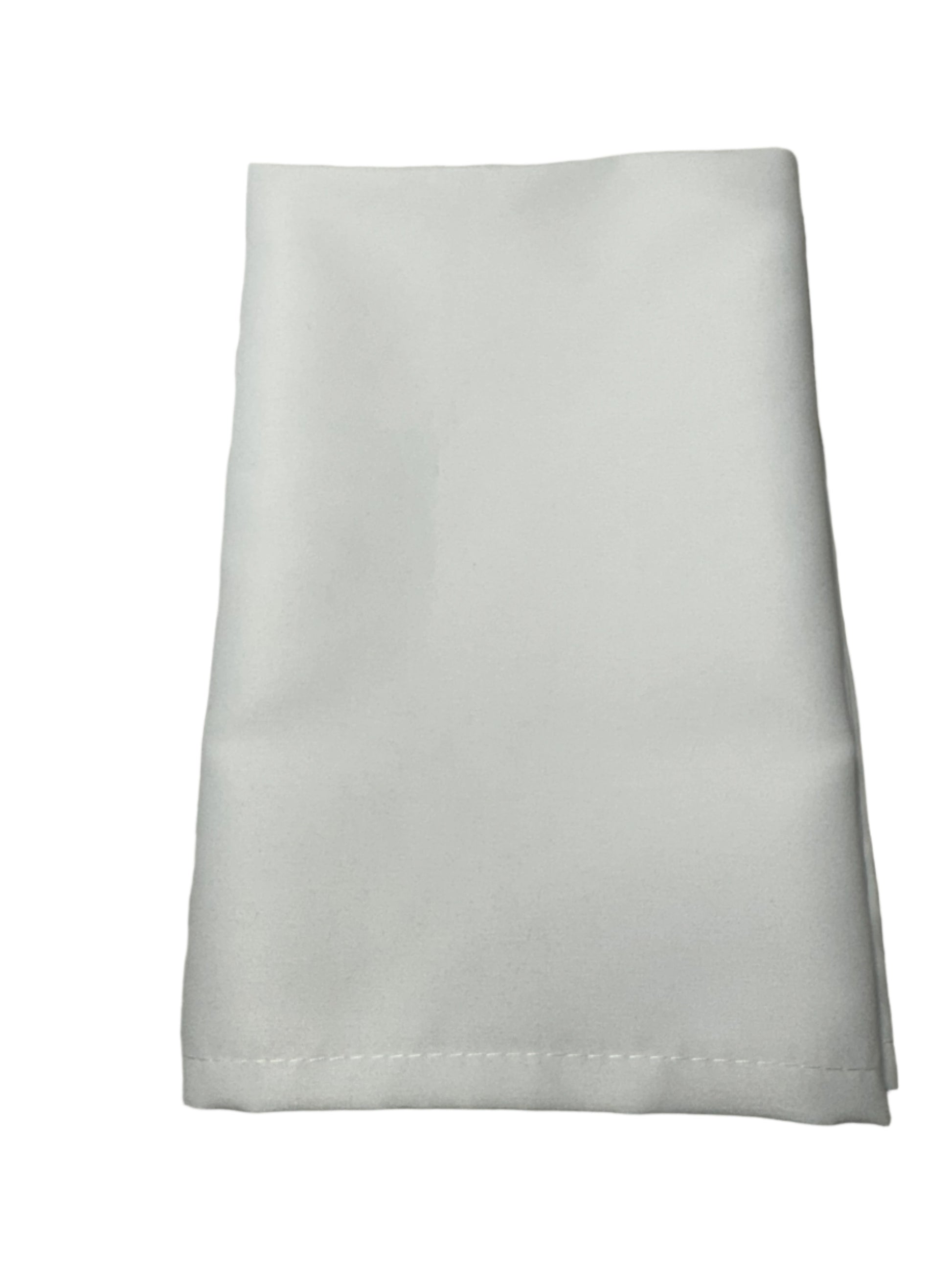 White polyester cloth napkins 18 x 18 inches set of eight by Monarch Linens shown folded and styled for formal and everyday table settings
