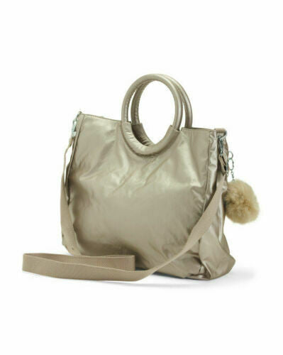 Mariayanna Nylon Large Satchel w/strap Gold Metallic Kipling