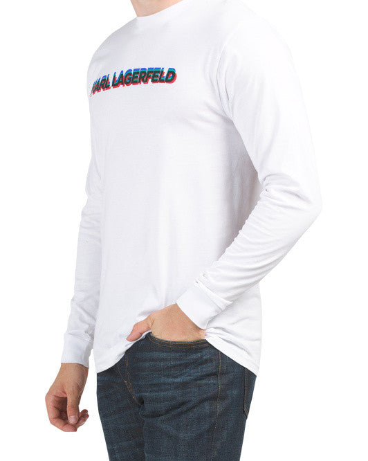 KARL LAGERFELD PARIS Multi Dimensional Logo Long Sleeve Tee XL