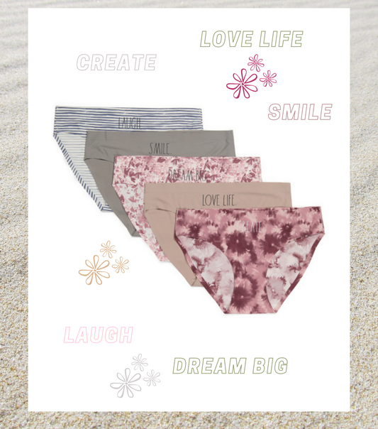 5pk Laser Inspirational Bikinis Size L Rae Dunn