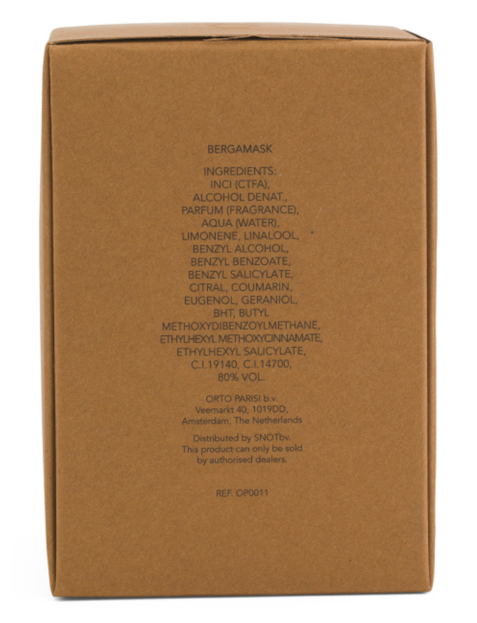 Orto Parisi Bergamask Parfum 1.7oz bottle with box, featuring citrus and musk notes.