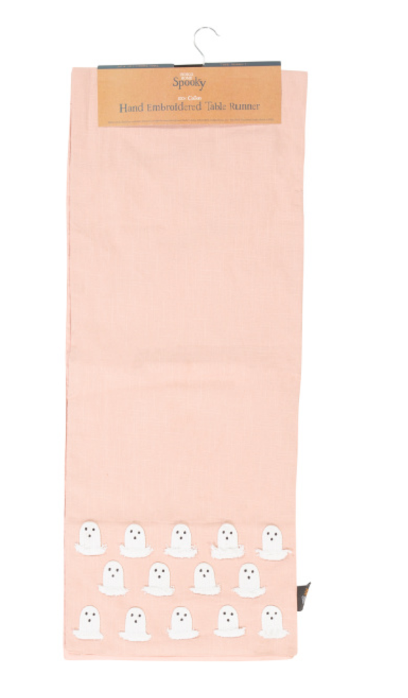 Ikat Ghost Halloween Table Runner 16 x 90