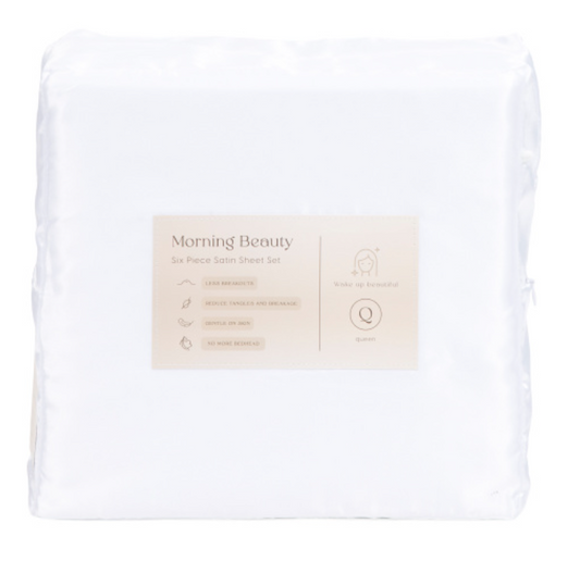 6 Pc Satin Sheet Set – Queen – Smooth Satin Finish