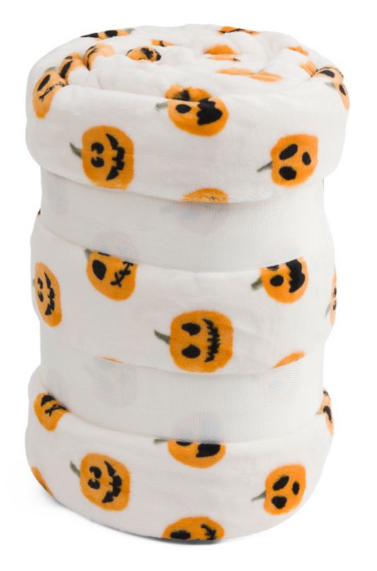 Plush Pumpkin Heads Blanket Full/Queen – Halloween Throw Blanket