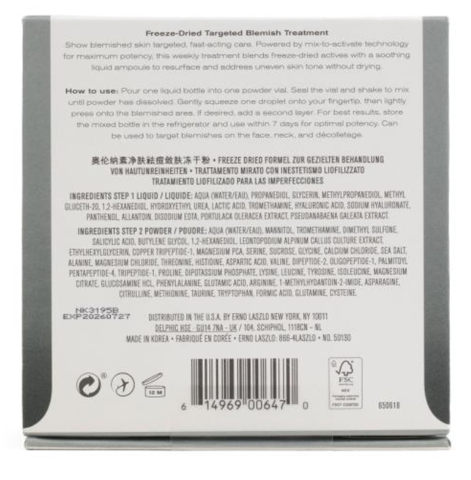 Erno Laszlo freeze-dried blemish treatment set