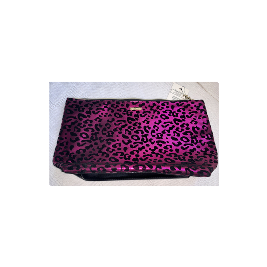 Juicy Couture Pyramid Beauty Bag Black/Pink Leopard Print Makeup Cosmetic