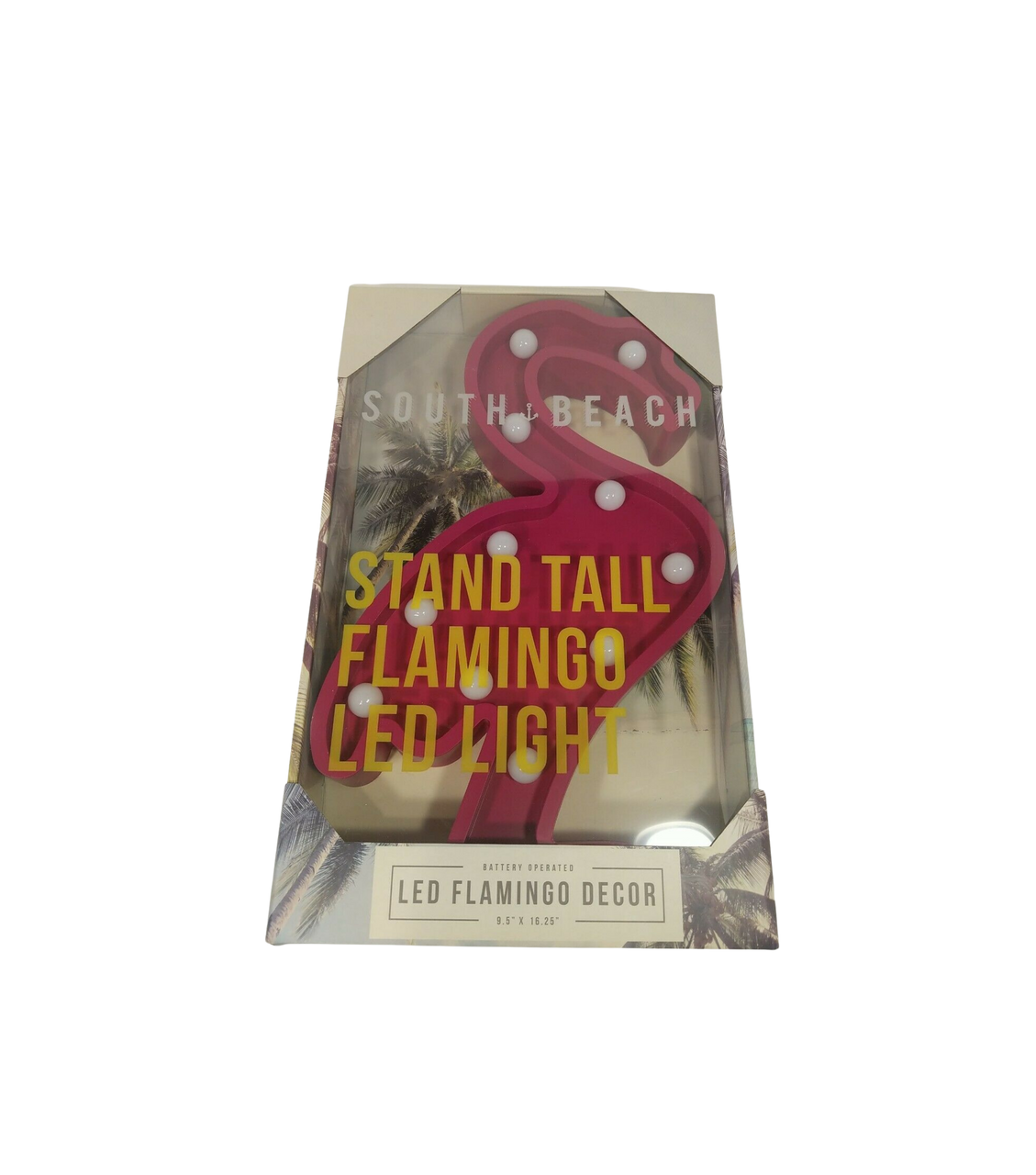 South Beach Stand Tall Flamingo Decor LED Light 9.5" X 16.25"