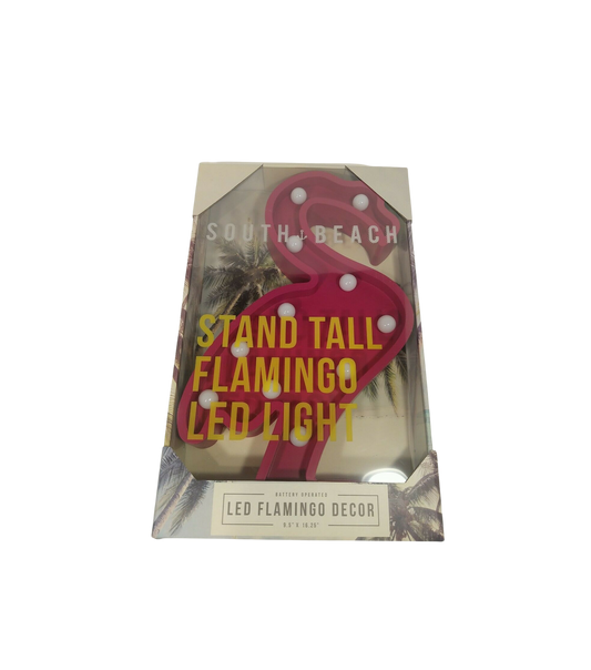 South Beach Stand Tall Flamingo Decor LED Light 9.5" X 16.25"