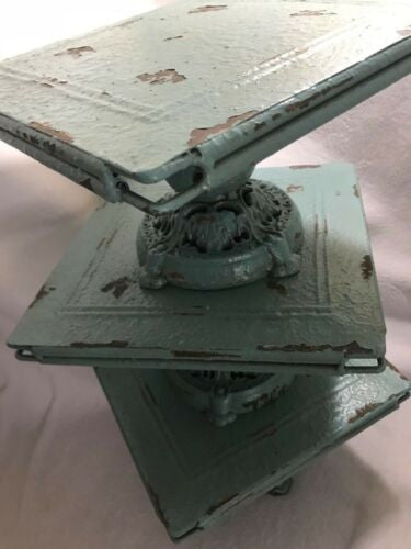 Square Metal Rustic Tray Stand Distressed Tiffany Pedestal Cake Stand Center pc
