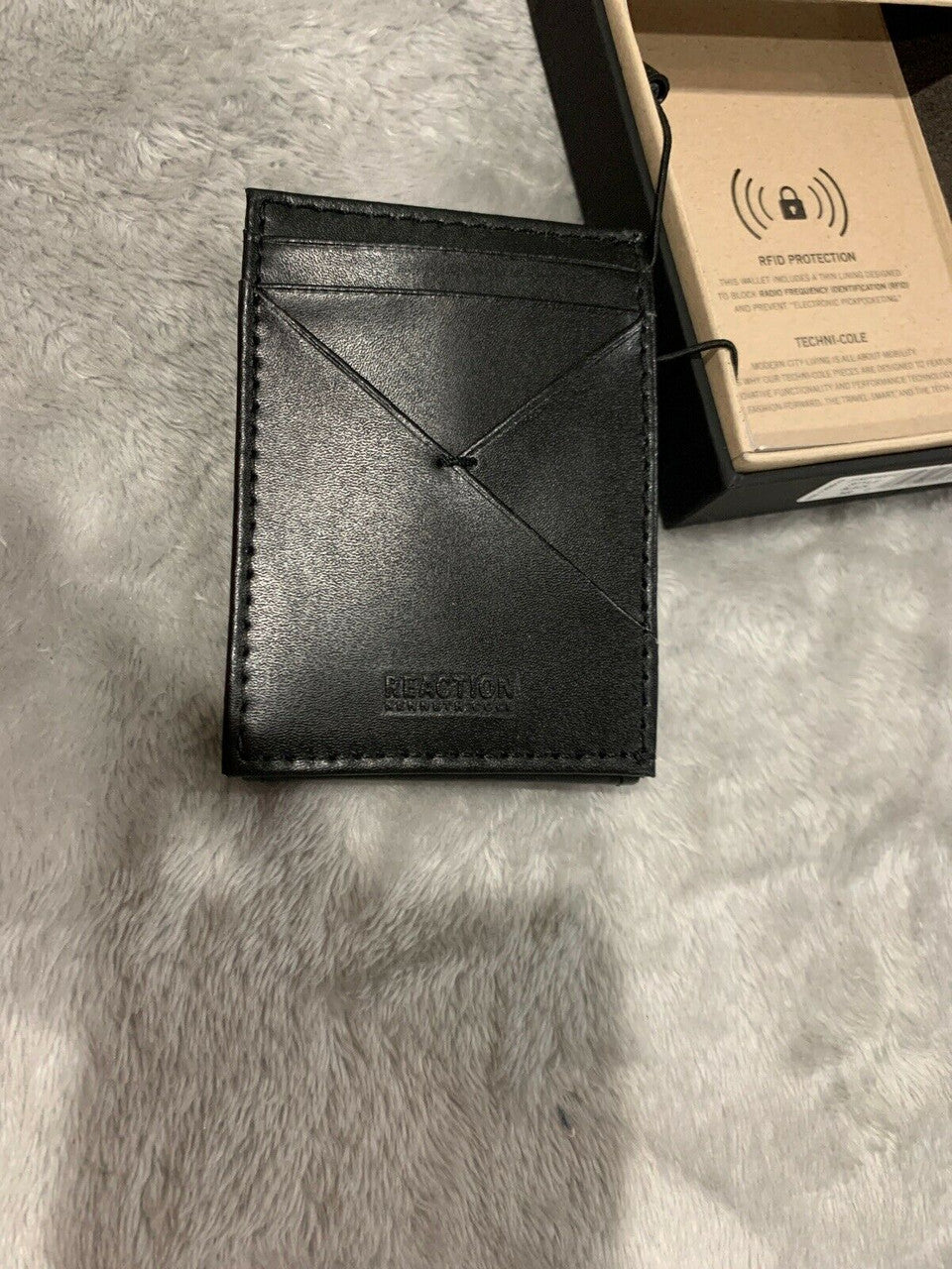 Reaction Leather Wallet Magnetic Closure Rfid Black Kenneth Cole