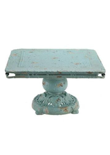 Square Metal Rustic Tray Stand Distressed Tiffany Pedestal Cake Stand Center pc