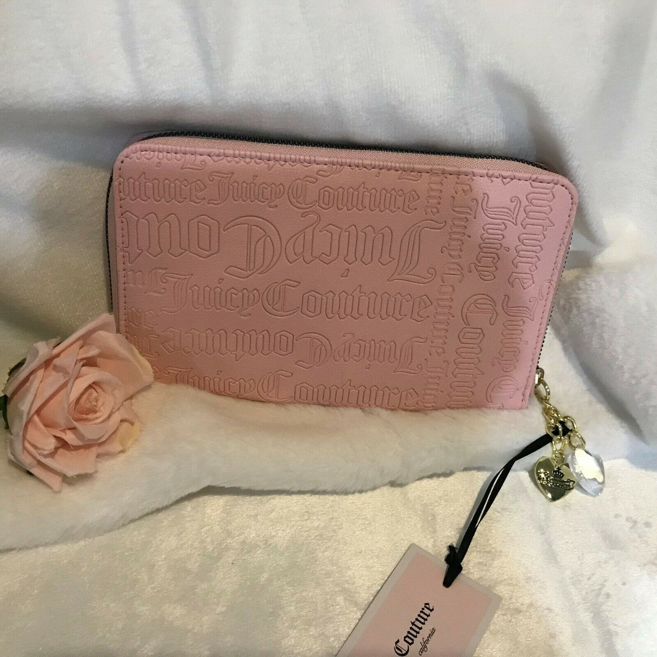Wallet Macaroon Pink gothic crossword ziptopia Juicy Couture
