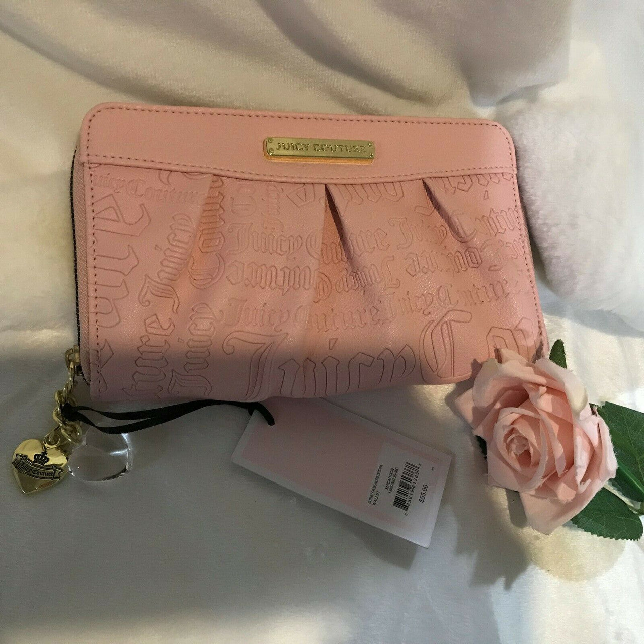 Wallet Macaroon Pink gothic crossword ziptopia Juicy Couture