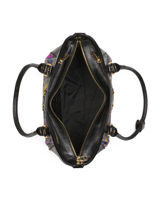 Leather Iridescent Croc Tote Italy MARINO ORLANDI