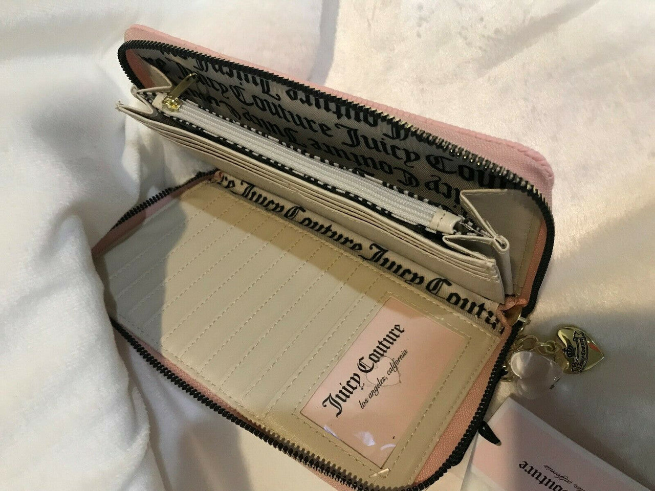 Wallet Macaroon Pink gothic crossword ziptopia Juicy Couture