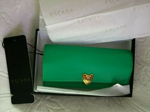 Escada Heart Wallet Leather  Green Lush ITAALE