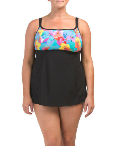 Longitude Women's Swimdress Swimsuit Plus Size Floral Columbia