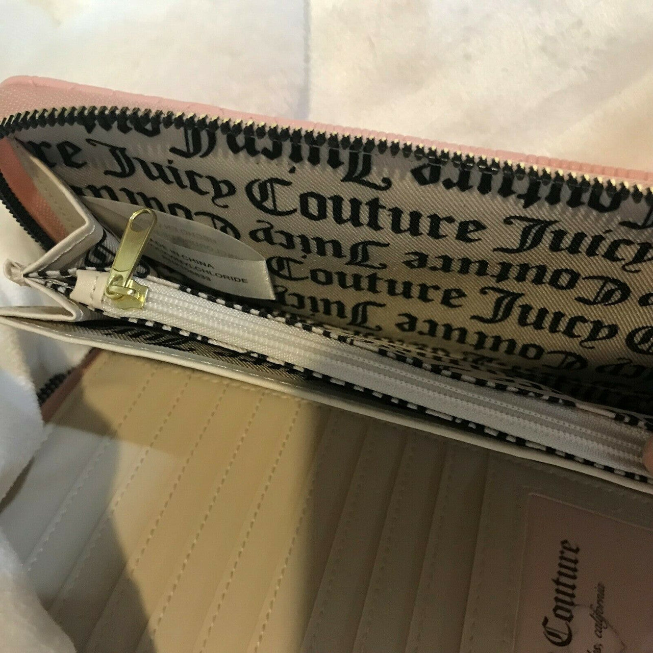 Wallet Macaroon Pink gothic crossword ziptopia Juicy Couture