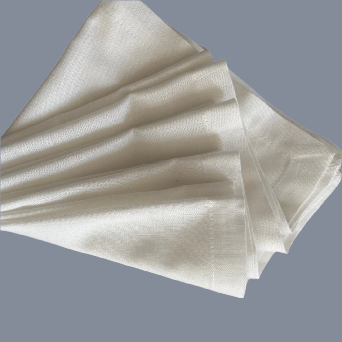 Monarch Linens natural white linen dinner napkins set of four 17 x 17 inches with mitered corners reusable cloth napkins