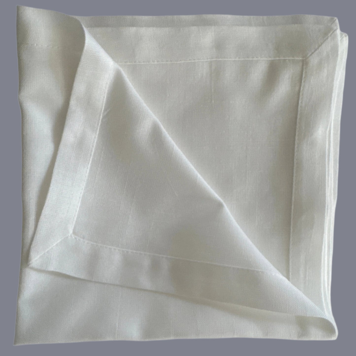 Monarch Linens natural white linen dinner napkins set of four 17 x 17 inches with mitered corners reusable cloth napkins
