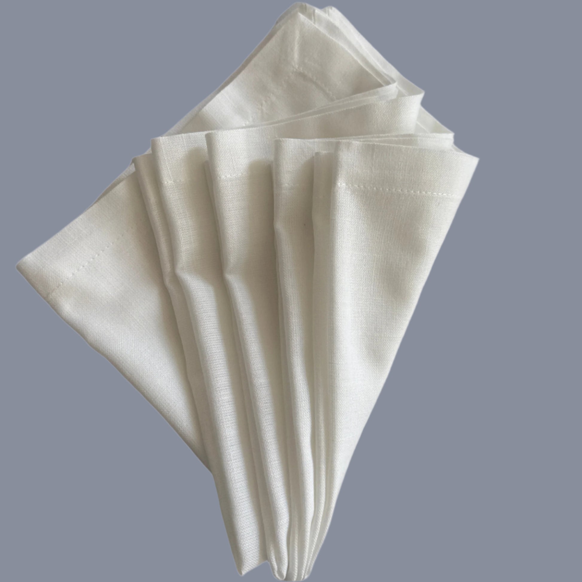 Monarch Linens natural white linen dinner napkins set of four 17 x 17 inches with mitered corners reusable cloth napkins