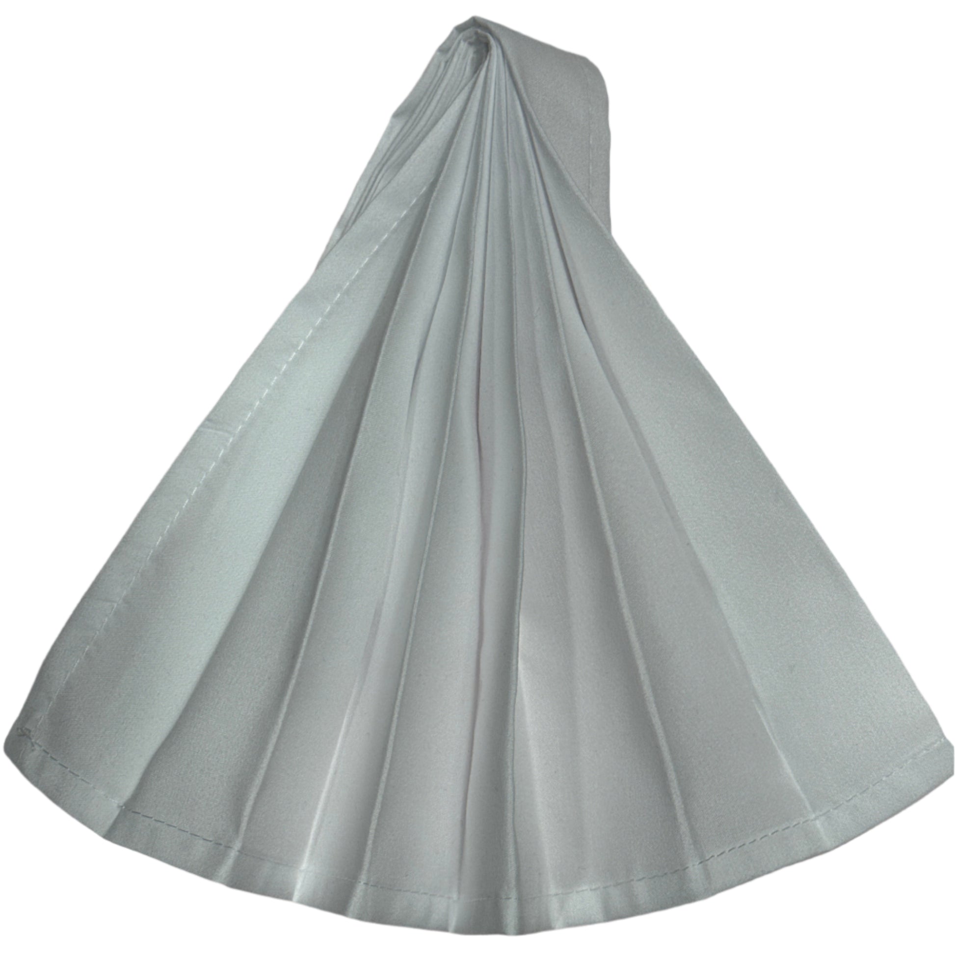 White polyester cloth napkins 18 x 18 inches set of eight by Monarch Linens shown folded and styled for formal and everyday table settings