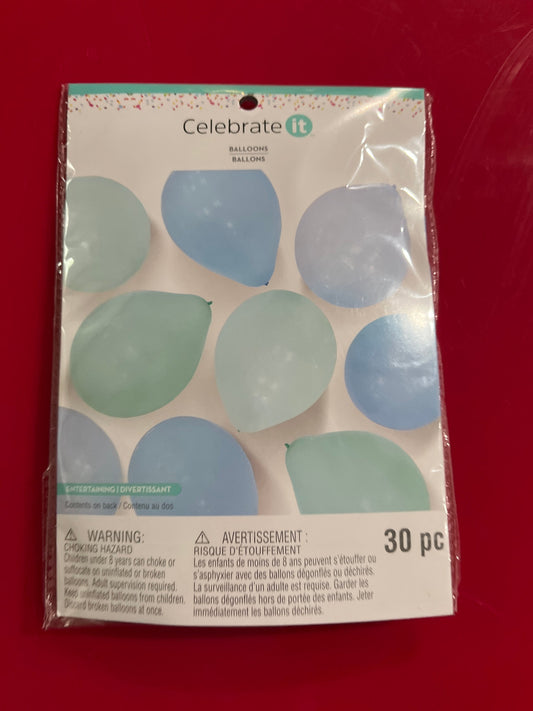 Celebrate it Balloons 30 pcs 12" Light Blue Teal Macaron teal and blue