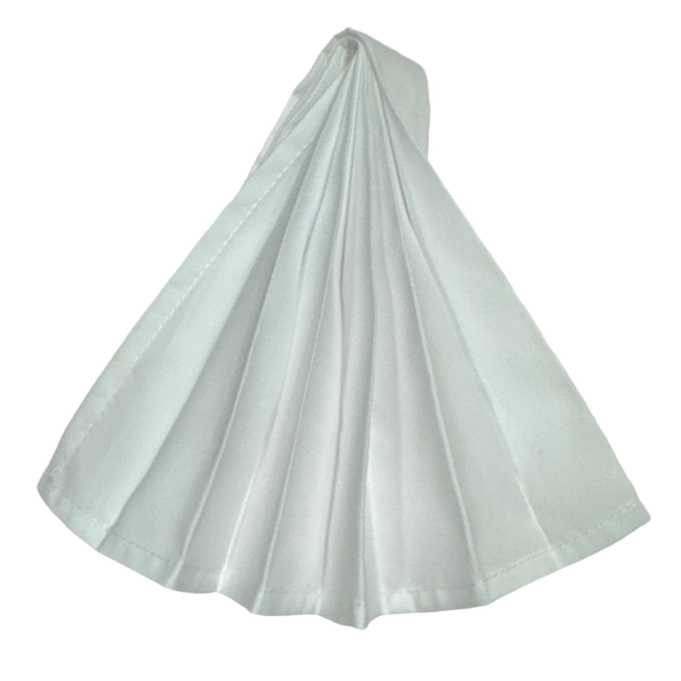 White polyester cloth napkins 18 x 18 inches set of eight by Monarch Linens shown folded and styled for formal and everyday table settings