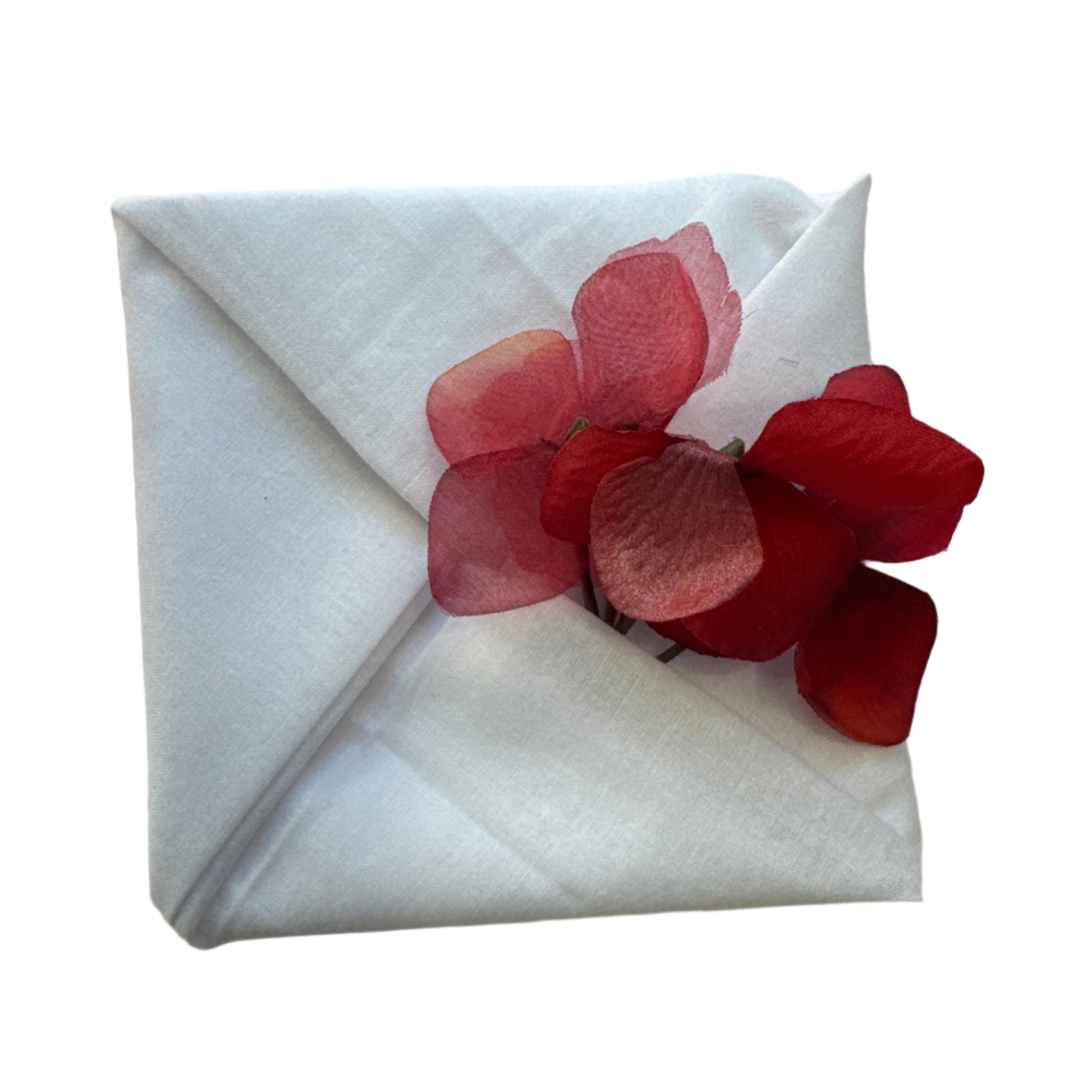 Monarch Linens white polyester satin napkins set of eight 16 x 16 inches lightweight decorative cloth napkins for weddings and formal table settings