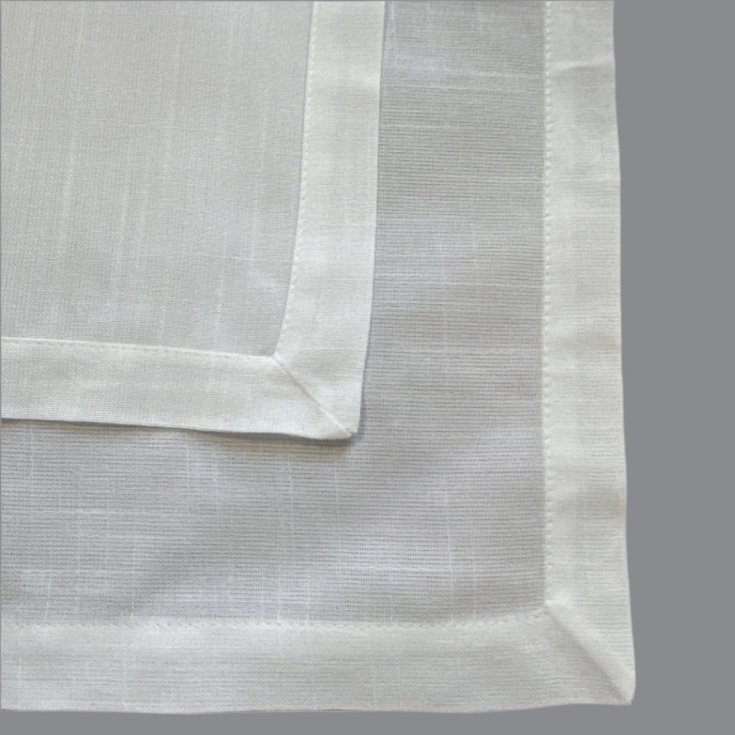 Monarch Linens natural white linen dinner napkins set of four 17 x 17 inches with mitered corners reusable cloth napkins