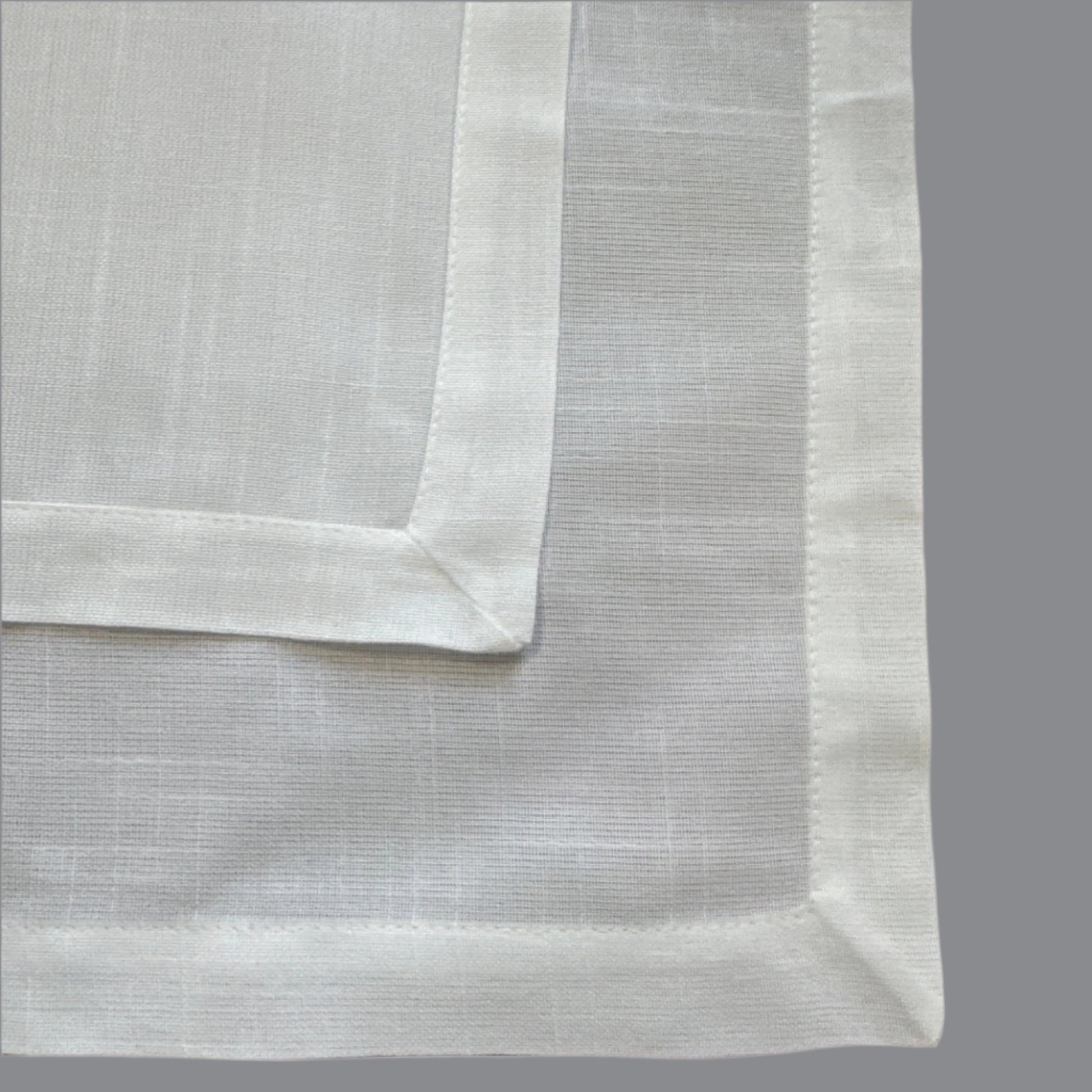 Monarch Linens natural white linen dinner napkins set of four 17 x 17 inches with mitered corners reusable cloth napkins