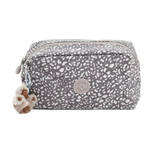 Metallic nylon travel pouch with zipper and compact design for cosmetics or accessories