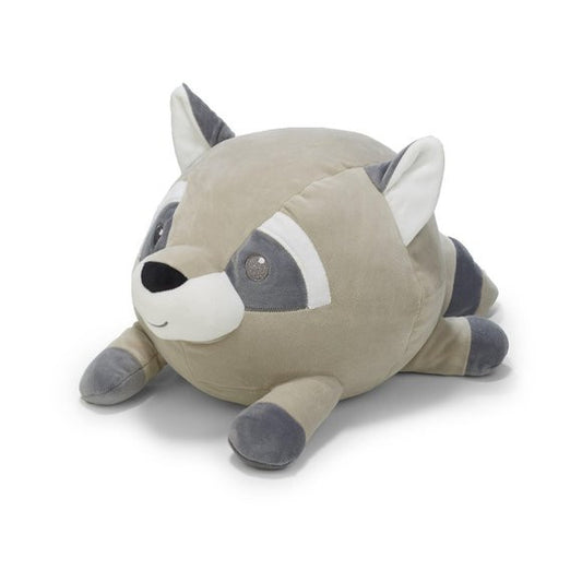 Cuddle Pals large round huggable raccoon plush pillow toy with soft plush fabric and embroidered raccoon details