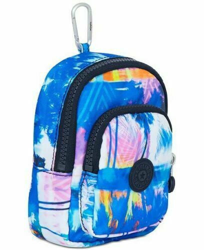 Kami Mini Bag Key Chain Printed Prism Nylon Pouch 4.25"x 6"x 2.75" Kipling
