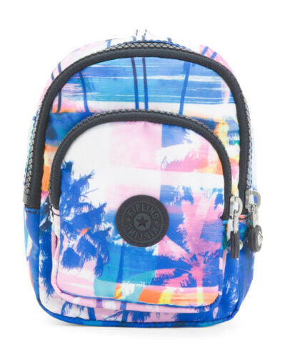 Kami Mini Bag Key Chain Printed Prism Nylon Pouch 4.25"x 6"x 2.75" Kipling