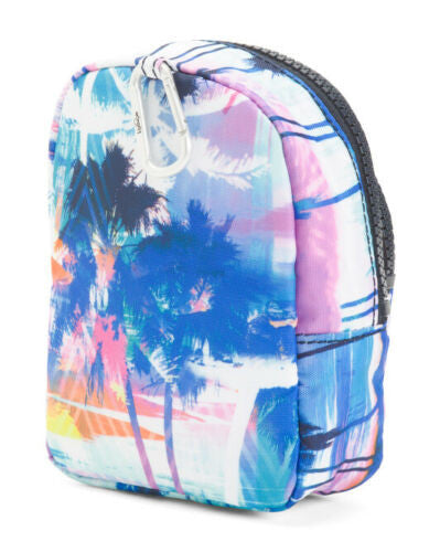 Kami Mini Bag Key Chain Printed Prism Nylon Pouch 4.25"x 6"x 2.75" Kipling