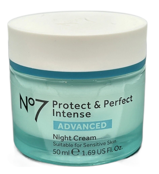 No7 Protect & Perfect Intense Advanced Night Cream 1.69oz jar – anti-aging night cream for lines and wrinkles