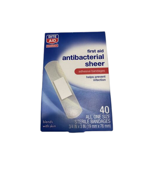 4pk First Aid Antibacterial Sheer Helps Prevent Infection Sterile Bandages